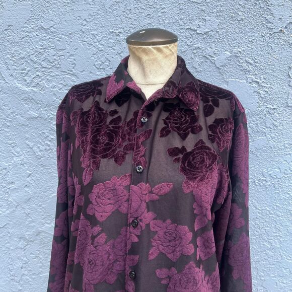 Vintage Velvet Burnout Top size Small whimsygoth - Picture 4 of 8